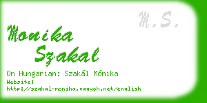 monika szakal business card